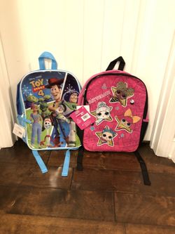 Toy story and Lol dolls backpack NEW $8 EACH