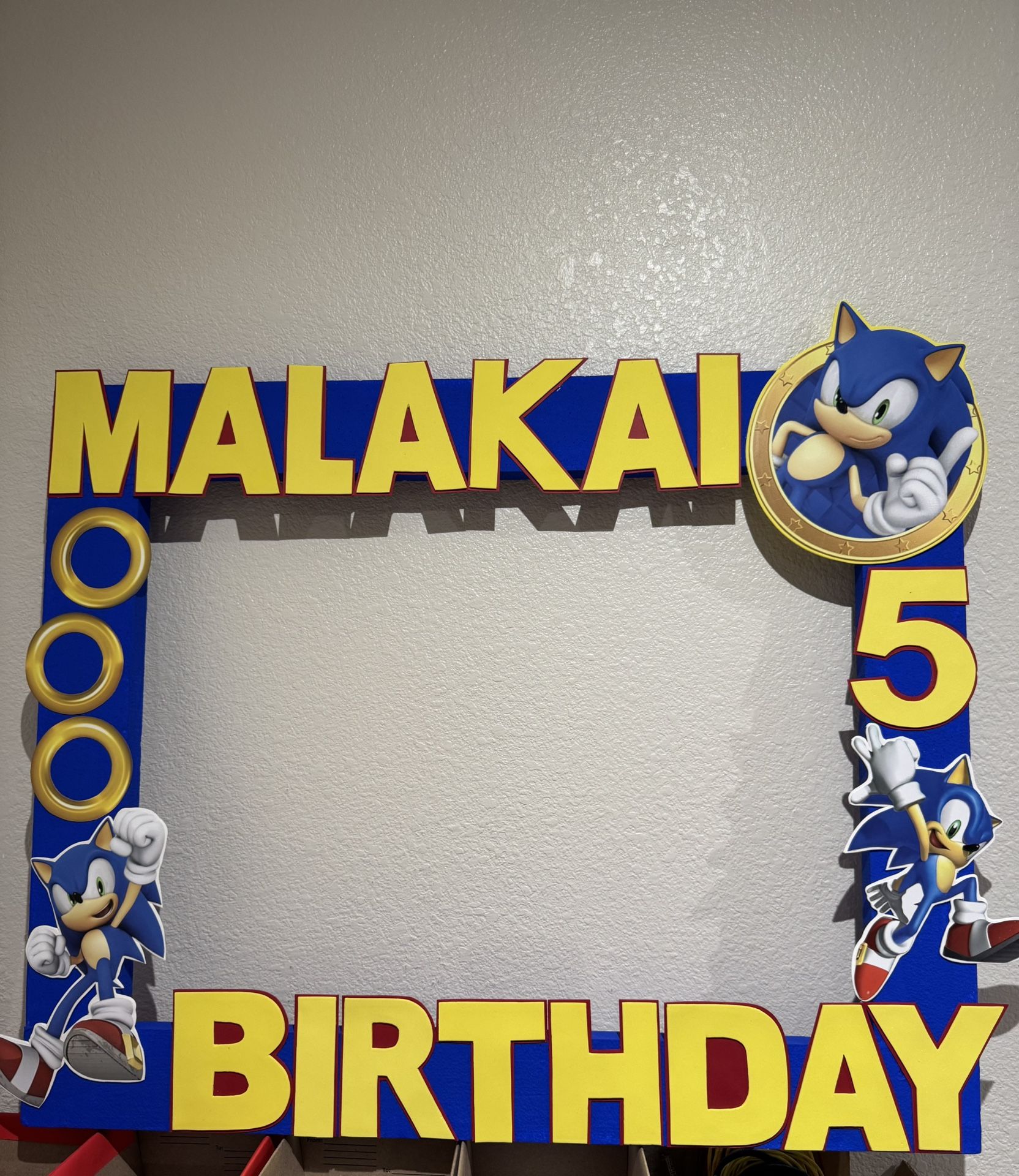 Sonic Birthday Prop Picture Frame