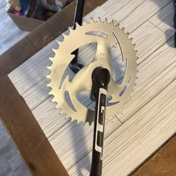 1 Piece GT crank And Dyno Sprocket GT grips And Pedals  And GT Seat. 