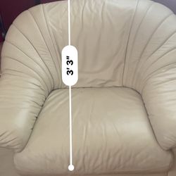 3 White Leather Couches 