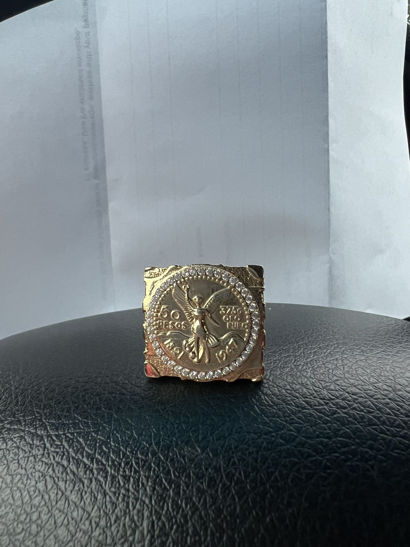 Gold Nugget Centenario Ring With vs Diamonds 