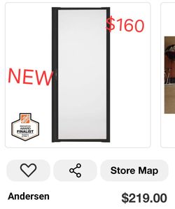 ➿️ Andersen
36 in. x 80 in. LuminAire Black for Single Entry Door 32 in.-36 in. Universal Handed Aluminum Retractable Screen Door