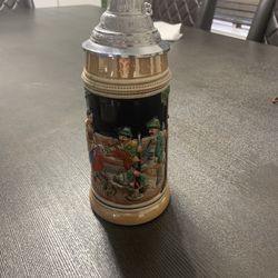 Vintage DBGM 60 Beer Stein Authentic German 7" Hand-Painted