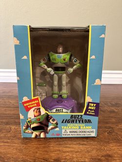 Vintage Toy Story Buzz Lightyear Talking Bank Unused