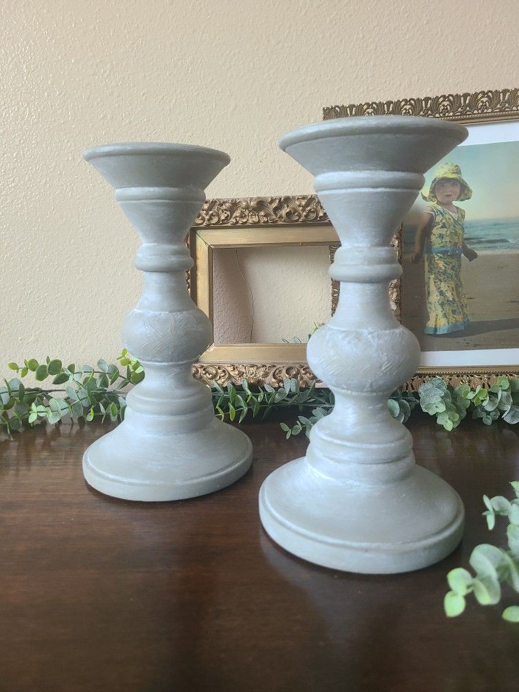 Cottagecore Refinished Candle Holders 