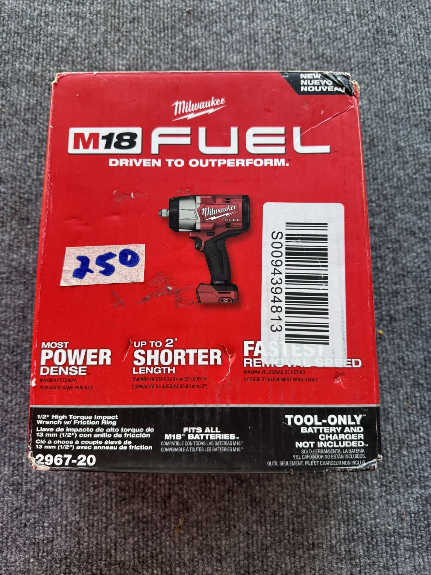 Milwaukee Fuel 1/2 High Torque Wrench Impact TOOL ONLY