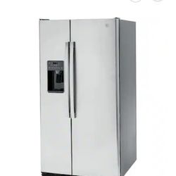 New G.E stainless  steel side by side refrigerator 