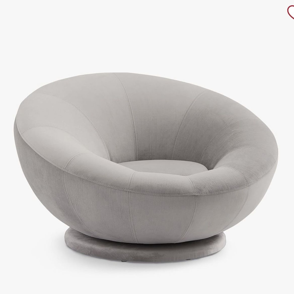 Velvet Light Gray Groovy Swivel