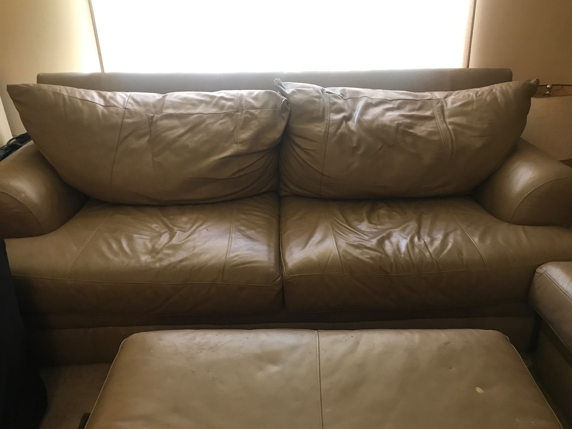 Leather Sofa ,chair and ottoman