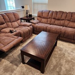 Reclining Love Seat + 3 Seater Sofa 