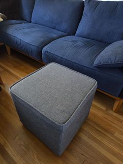 Small grey ottoman cube storage container