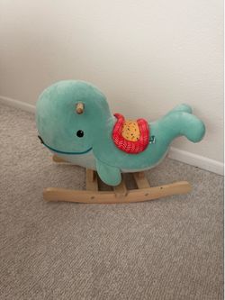 B. toys – Whale Rocker – Echo – Wooden Ride – On Rocking Toy for Toddlers – Classic & Durable Design – Active Play & Balance – 18+ Months – Adorable W