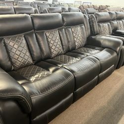 New 2-pc Reclining Sofa And Loveseat 