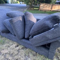 Grey Couch With Adjustable Chaise