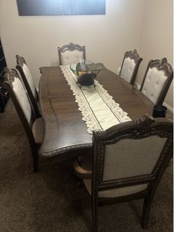 Vintage Walnut 7-Piece Dining Table Set