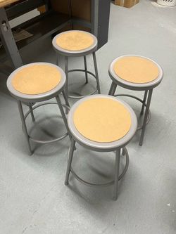 Uline Metal Shop Stool - Hardboard Seat - Set of 4