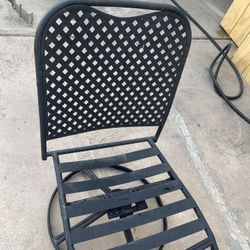 Two Outdoor Patio Furniture Chairs Wrought Iron Bistro Metal Heavy 2 Pc Sets