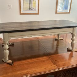 Vintage Oak Coffee Table Scrolled Legs Restored 