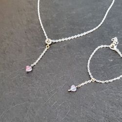 Heart Necklace,  Or Matching Bracelet. 