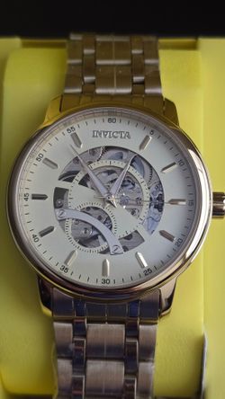 GOLD TONE INVICTA SKELETON AUTOMATIC MENS WATCH