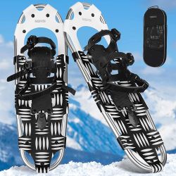 Snow Shoes, Lightweight Aluminum Snowshoes for Men and Women, Adjustable Bindings Snowshoes with Carry Bag, 25"