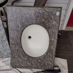 Marble Sink 22"x31": Comes With A Matching Backsplash Strip As Well
