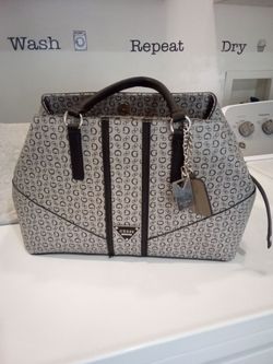 Guess Logo Print Satchel Handbag (just  hanging in the closet) never used it.