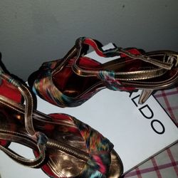 multi color heels size 10 Aldo New