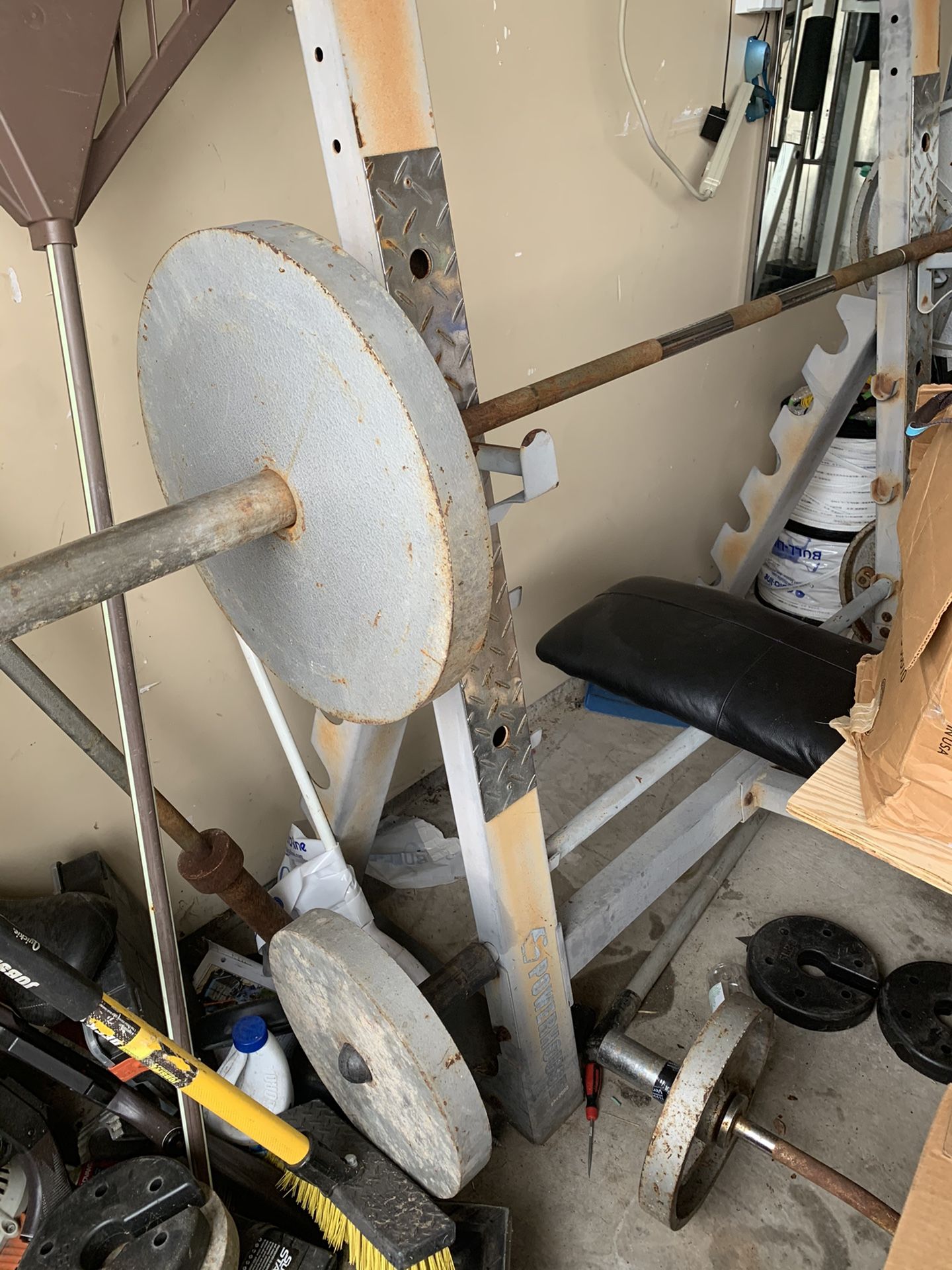 300 lb Olympic weights and bench