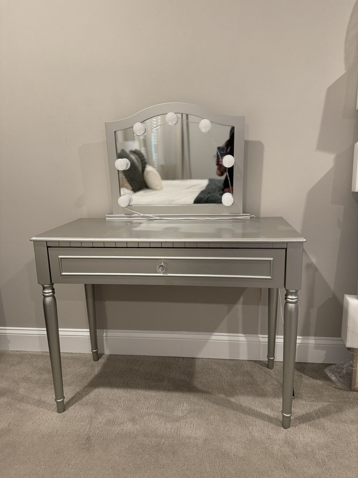 Silver Vanity Desk