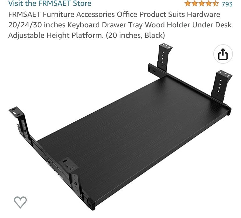 FRMSAET Furniture Accessories Office Product Suits Hardware 20/24/30 inches Keyboard Drawer Tray Wood Holder Under Desk Adjustable Height Platform. (2