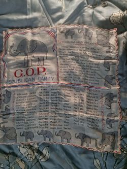 Vintage GOP Republican Party Novelty Handkerchief