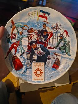Official 1984 Winter Olympics Decorative plate by Alton S. Tobey