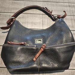 DAMAGED Dooney and Bourke Black Leather Handbag Purse