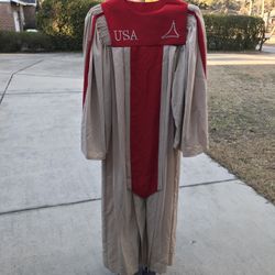 Brand New Choir Robe, Red & Cream, Size Medium