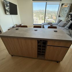 🔥 Modern Kitchen Island w/ Storage + Concrete Top – Retail $1,200+ 