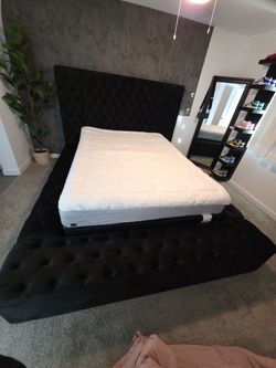 Queen or king bed black velvet