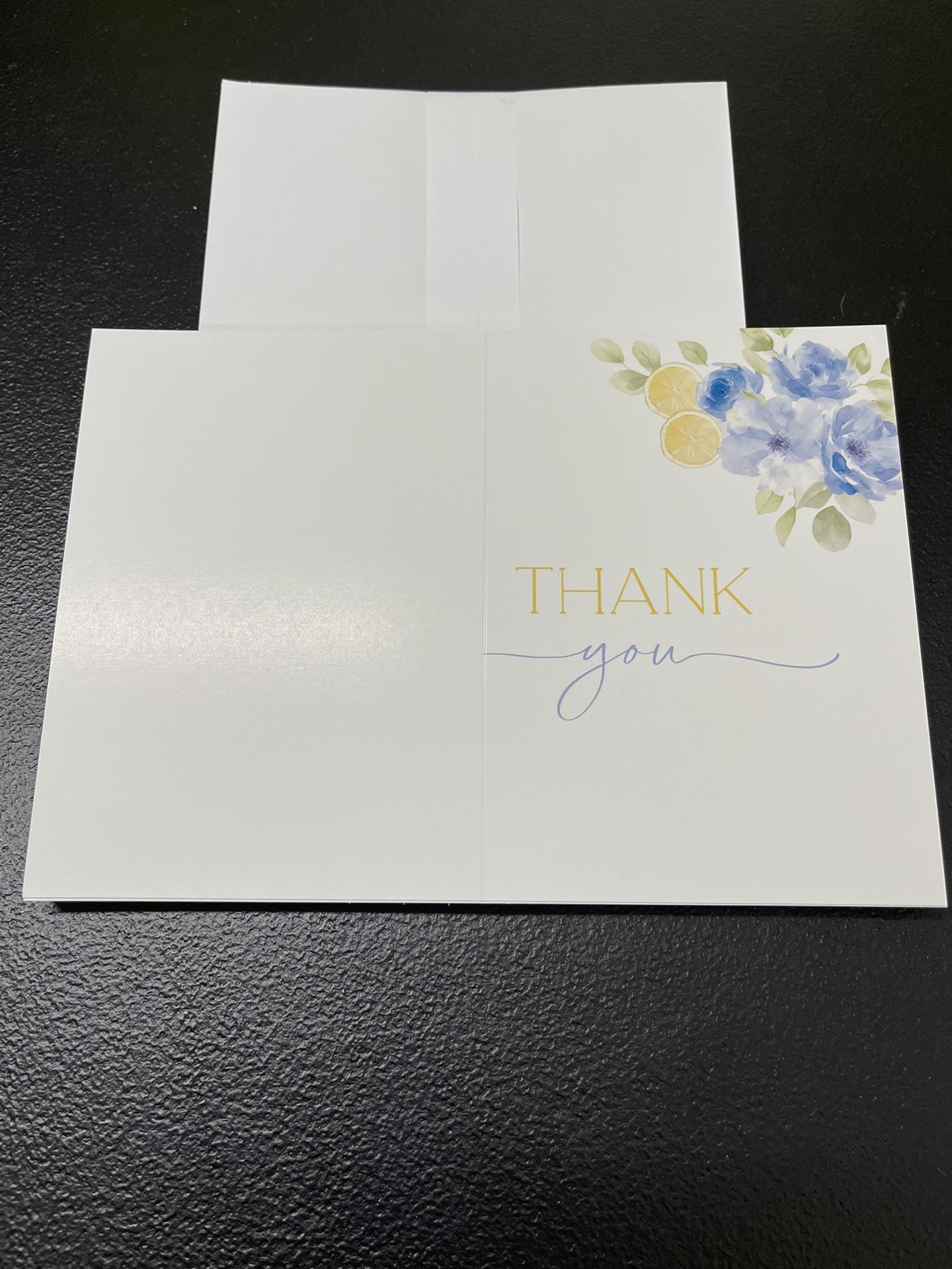 Lemon & Blue Hydrangea Thank You Cards for Bridal/Wedding Shower/Event