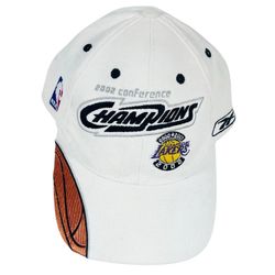 LA Lakers 2002 NBA Western Conference Champions Baseball Cap Reebok White