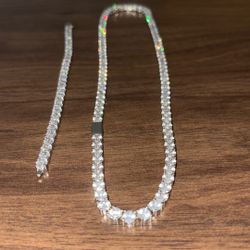 Moissanite Diamond Tennis Necklace/ Bracelet