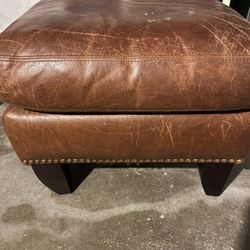 Bernhardt Leather Ottoman 