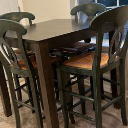 Table And Counter Stool Set