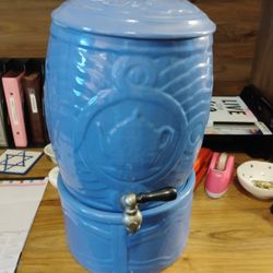 Antique Dispenser With Brass Spigot 