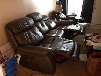 Recliner set..leather couch and chair
