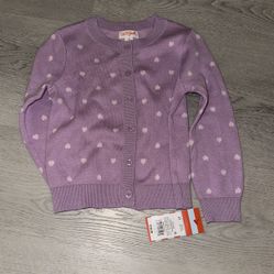 Toddler Girl Heart Long-Sleeve Jacquard Cardigan Cat & Jack Lilac Purple 4T