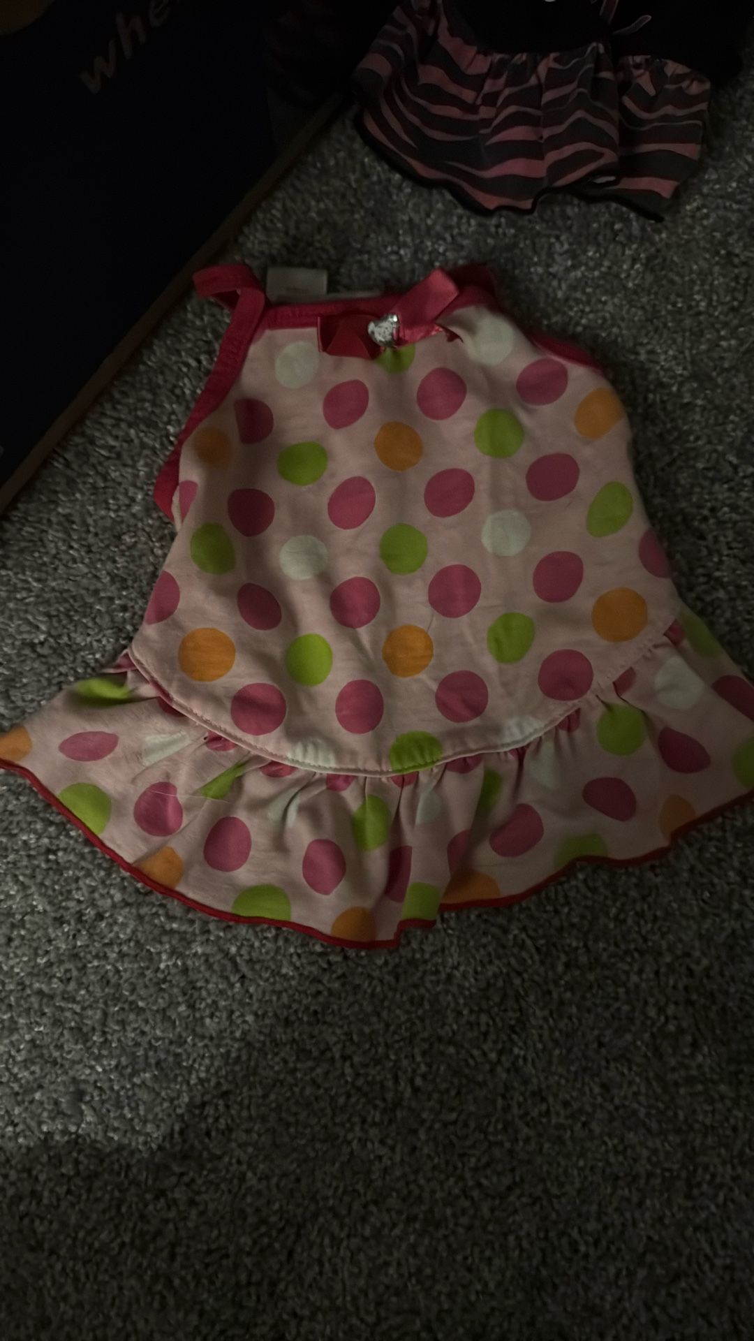 Multicolored Polka Dot Dog Dress