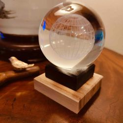 Crystal Globe and Tiered Pedestal Base