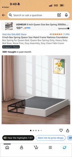 9” queen box spring NEW
