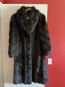 Olympia Beautiful Black Long Maxi Faux Coat-Medium
