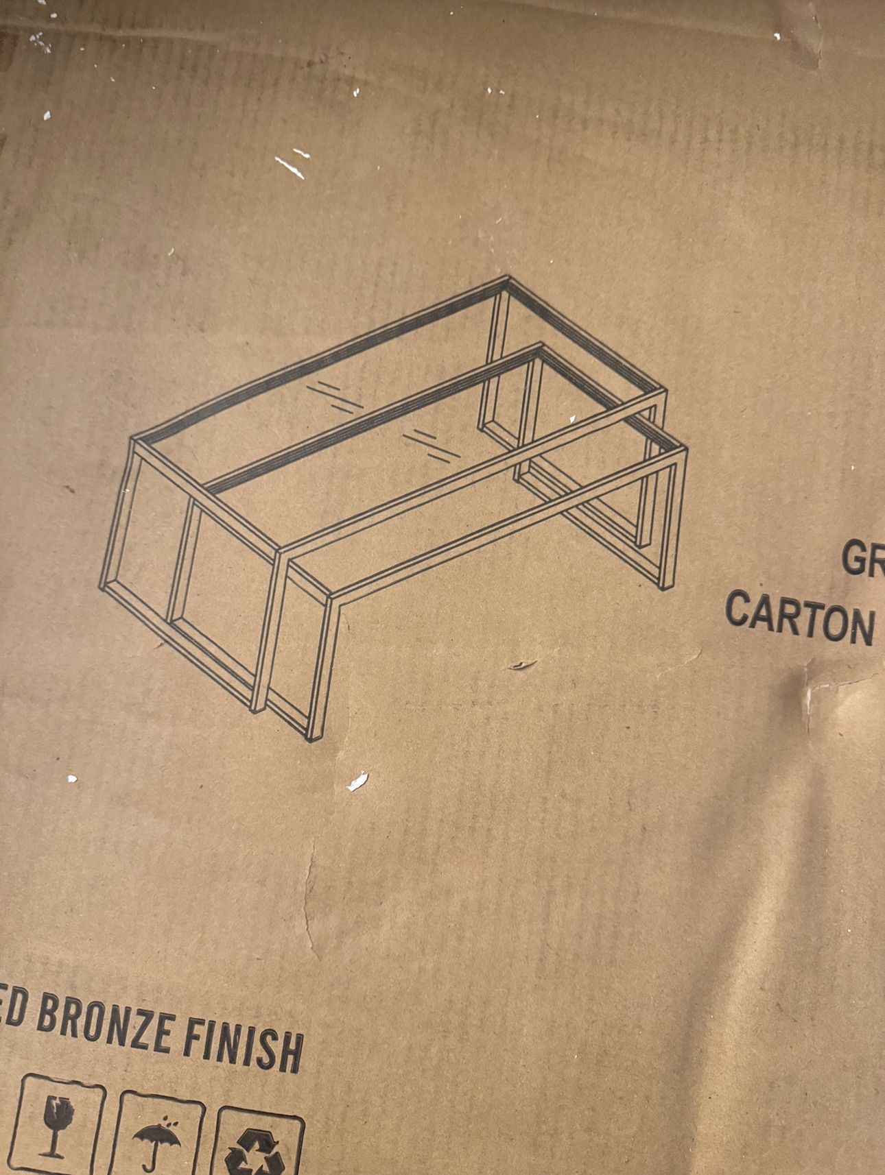 NIB Nesting Coffee Tables Blackened Bronze Finish